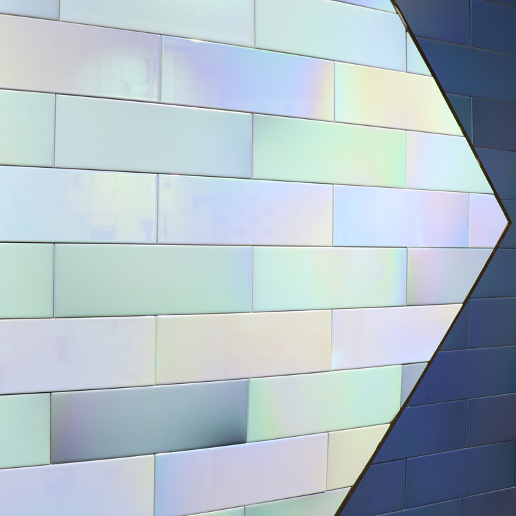 100x300mm 무지개 빛깔의 3d 세라믹 벽 타일