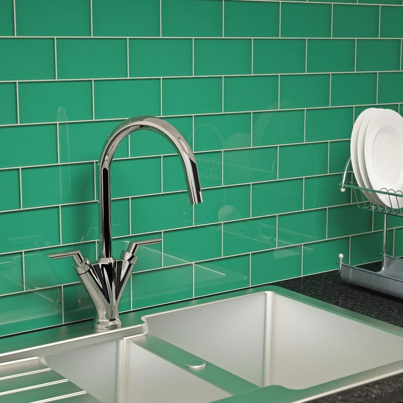 비취 녹색 다채로운 벽은 부엌/욕실을 위한 3x6 인치 매끄러운 유약을 타일을 붙입니다