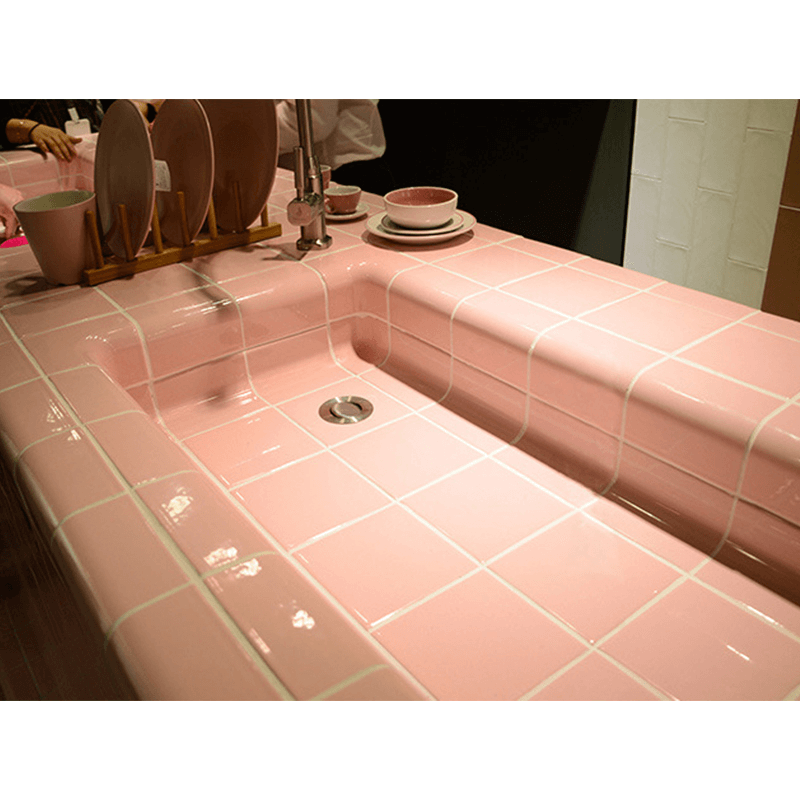악센트 타일 트림 장식 세라믹 부엌 핑크색 80x100mm / 80x80mm 크기 벽 타일 유리 타일